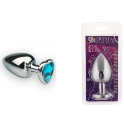 Анальная пробка, Silver Heart Topaz, L