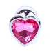 Анальная пробка Boss Series - Jewellery Silver Heart PLUG Pink S