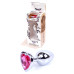 Анальная пробка Boss Series - Jewellery Silver Heart PLUG Pink S