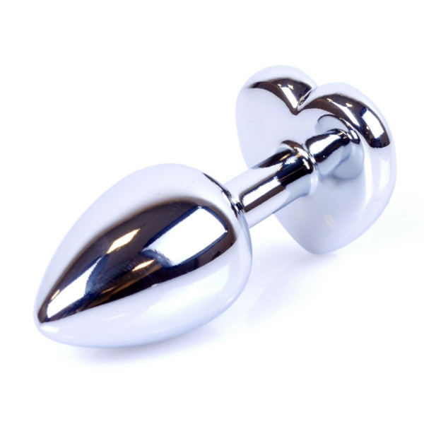 Анальная пробка Boss Series - Jewellery Silver Heart PLUG Pink S