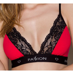 Эластичный топ с кружевом Passion PS001 TOP red-black, размер M