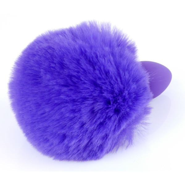 Анальная пробка с хвостом Boss Series - Silicon PLUG Bunny Tail Purple, размер S