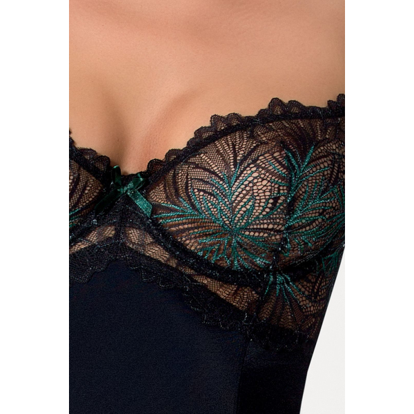 Сорочка приталенная с чашечками FLORIS CHEMISE black XXL/XXXL, трусики