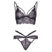 Эротический комплект со стрепами и стразами Leg Avenue Ready Or Not M Black, бра + стринги