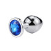 Металлическая анальная пробка, Silver Sapphire, размер M