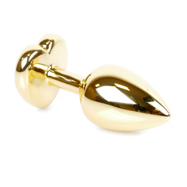 Анальная пробка Boss Series - Jewellery Gold Heart PLUG Dark Blue S