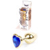 Анальная пробка Boss Series - Jewellery Gold Heart PLUG Dark Blue S