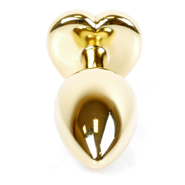 Анальная пробка Boss Series - Jewellery Gold Heart PLUG Dark Blue S