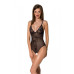 Боди Passion Ursula Body black S/M, с ажурным декором и открытым шагом