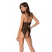 Боди Passion Ursula Body black S/M, с ажурным декором и открытым шагом