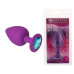 Силиконовая анальная пробка с кристаллом Purple Silicone Topaz, размер M