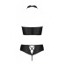 Комплект из эко-кожи: бра и трусики с имитацией шнуровки Nancy Bikini black - Passion, размер L/XL