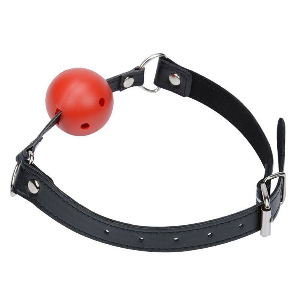 Кляп шар Classic plastic Black and Red,