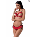 Комплект белья CHERRY SET OpenBra red XXL/XXXL: открытый лиф, трусики-юбочка