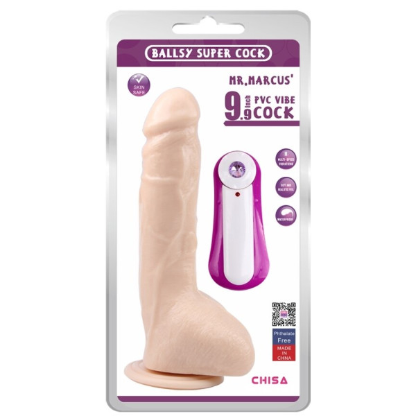 Реалистичный вибратор на присоске GHISA MR.MARCUS' 9.9" Vibrating Dildo - Flesh