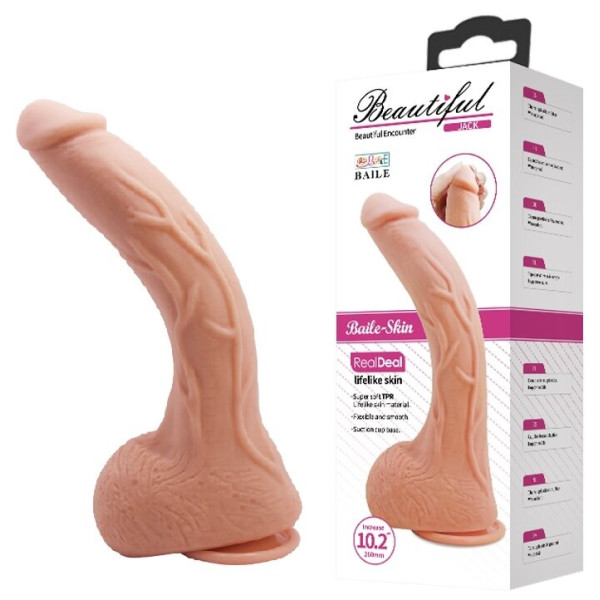 Фаллоимитатор на присоске Baile Beautiful JACK 10,2'' Flesh