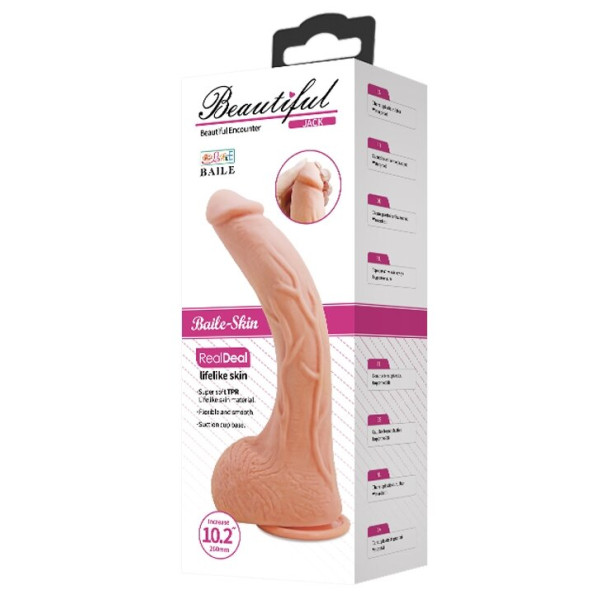 Фаллоимитатор на присоске Baile Beautiful JACK 10,2'' Flesh