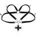 Портупея из искусственной кожи с фиксатором Womens PU Leather Chest Harness Caged Bra BLUE