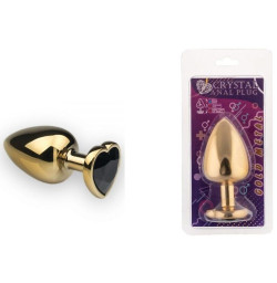Анальная пробка, Gold Heart Black Diamond, L