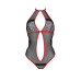 Сетчатое боди с кружевом на груди Passion SATARA BODY S/M red