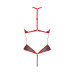 Сетчатое боди с кружевом на груди Passion SATARA BODY S/M red