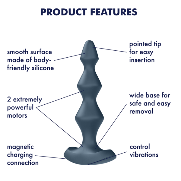 Анальный вибростимулятор Satisfyer Lolli-Plug 2 Antracite