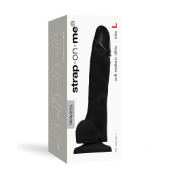 Реалистичный фаллоимитатор Strap-On-Me SOFT REALISTIC DILDO Black - размер L