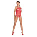 Бодистокинг в крупную сетку Passion BS087 red, открытая спина, халтер, с доступом