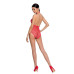 Бодистокинг в крупную сетку Passion BS087 red, открытая спина, халтер, с доступом