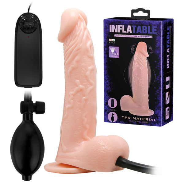 Расширяющийся вибратор на присоске INFLATABLE, 19 см