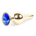 Анальная пробка Boss Series - Jewellery Gold BUTT PLUG Dark Blue