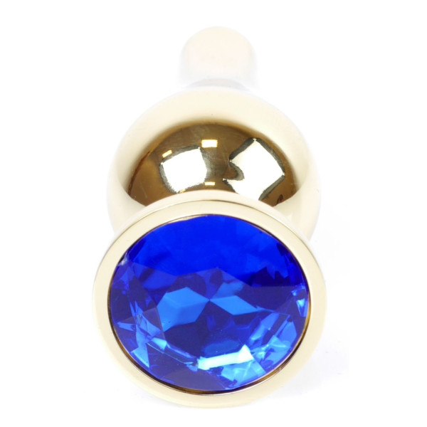 Анальная пробка Boss Series - Jewellery Gold BUTT PLUG Dark Blue
