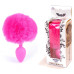 Анальная пробка с хвостом Boss Series - Silicon PLUG Bunny Tail Pink, размер S