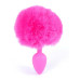 Анальная пробка с хвостом Boss Series - Silicon PLUG Bunny Tail Pink, размер S