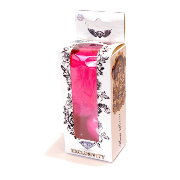 Анальная пробка с хвостом Boss Series - Silicon PLUG Bunny Tail Pink, размер S