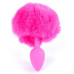 Анальная пробка с хвостом Boss Series - Silicon PLUG Bunny Tail Pink, размер S