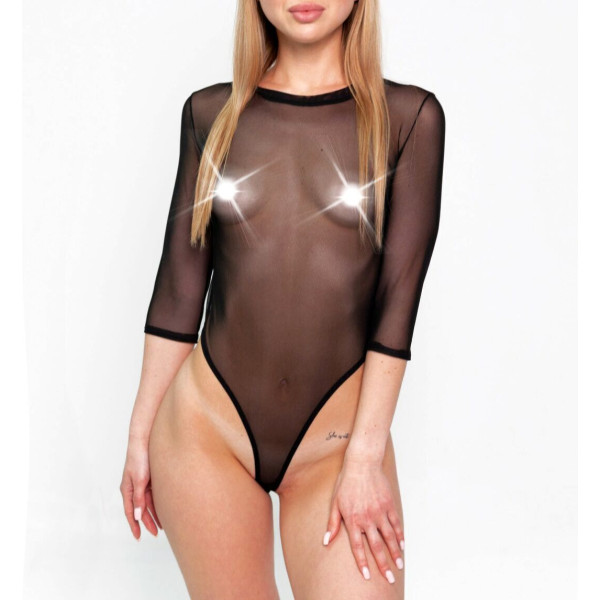 Сексуальное прозрачное боди сетка Sheril с рукавами Art of Sex - Sheril черный, L-2XL
