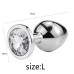 Металлическая анальная пробка, Silver Diamond, размер L