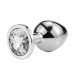 Металлическая анальная пробка, Silver Diamond, размер L
