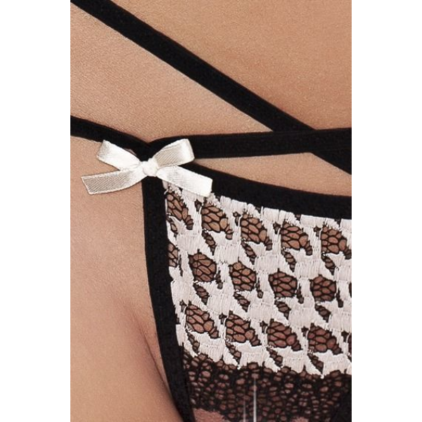 Трусики стринги с доступом TALIA THONG black L/XL