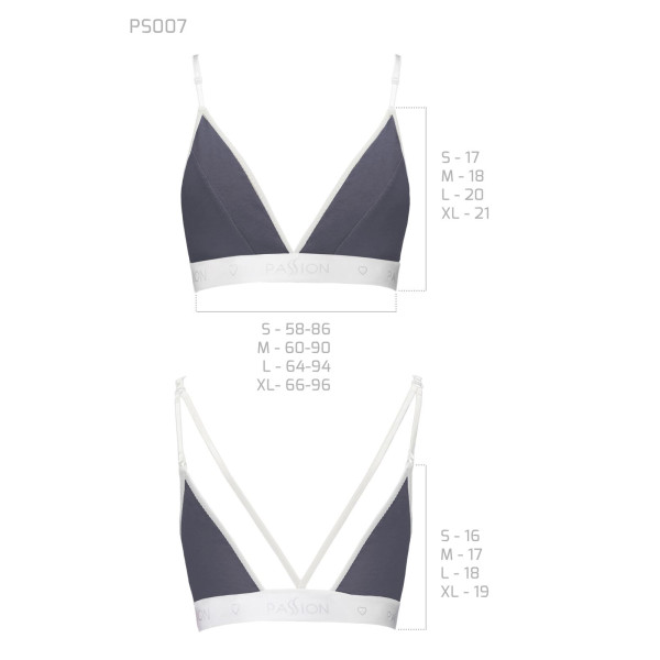 Спортивный топ с двойными бретелями Passion PS007 TOP dark grey, размер S