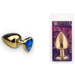 Анальная пробка, Gold Heart Sapphire, L