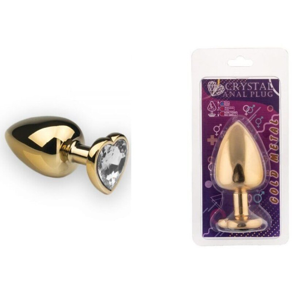 Анальная пробка, Gold Heart Diamond, L