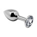Металлическая анальная пробка с кристаллом Alive Mini Metal Butt Plug White L