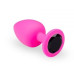 Силиконовая анальная пробка с кристаллом Pink Silicone Black Diamond, размер M
