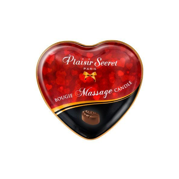 Массажная свеча сердечко Plaisirs Secrets Chocolate 