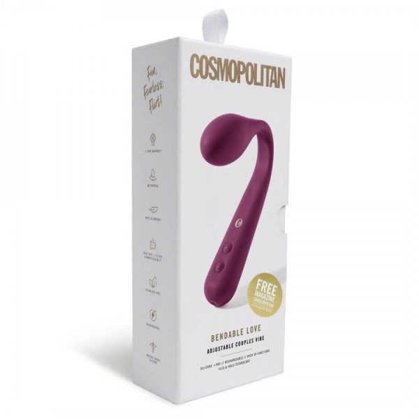 Универсальный перезаряжаемый вибратор Cosmopolitan Bendable Love Vibrator Purple, 19,3 см