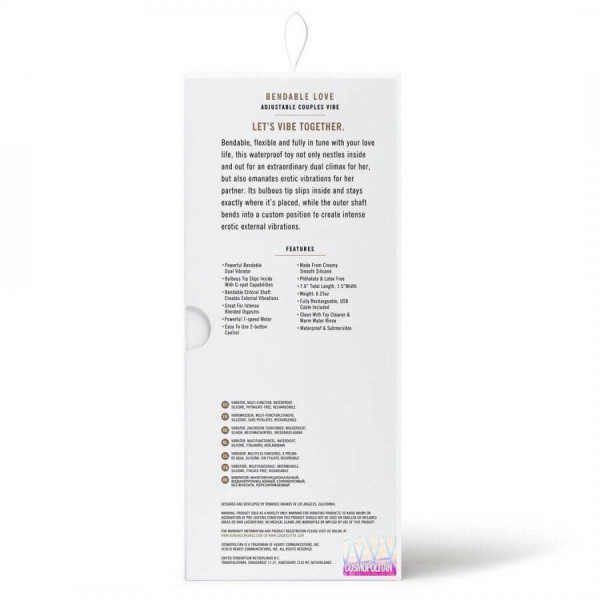 Универсальный перезаряжаемый вибратор Cosmopolitan Bendable Love Vibrator Purple, 19,3 см