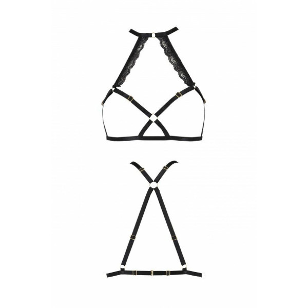 Портупея из стреп с кружевом LORRY BRA black L/XL