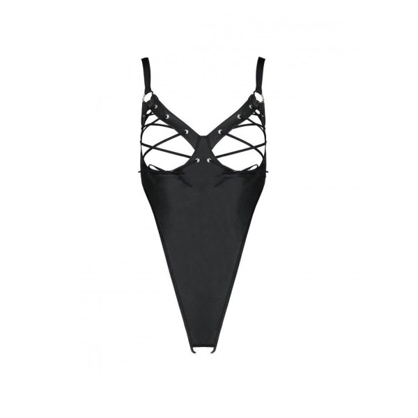 Боди из экокожи CELINE BODY black XXL/XXXL - Passion: с доступом, открытый